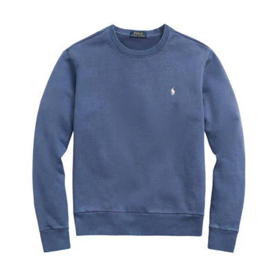 Ralph Lauren SS24 Solid Color Embroidered Pony Crewneck Sweatshirt Blue Men’s MNPOKNI16823156-410
