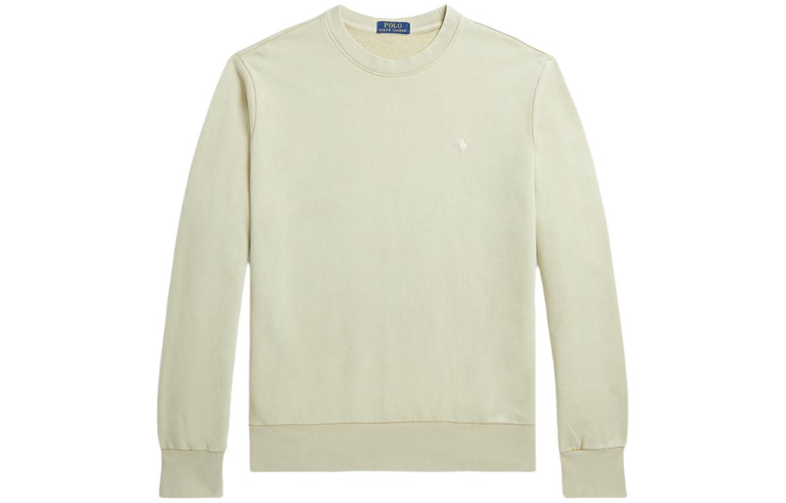 Ralph Lauren SS24 Solid Color Embroidered Pony Crewneck Beige Sweatshirt Men MNPOKNI16823455-200