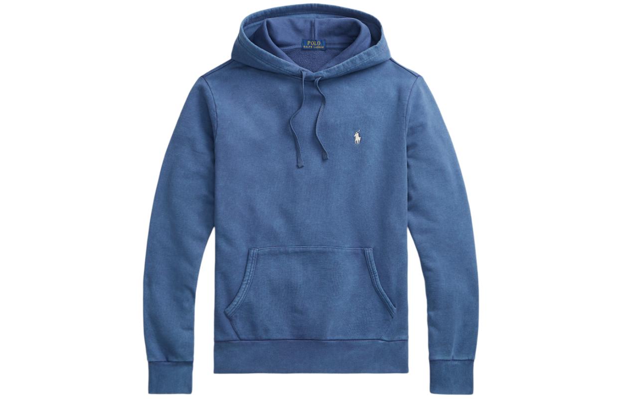 Ralph Lauren SS24 Solid Color Logo Embroidered Hoodie Blue MNPOKNI16823380-410