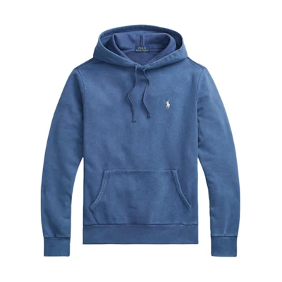 Ralph Lauren SS24 Solid Color Logo Embroidered Hoodie Blue MNPOKNI16823380-410