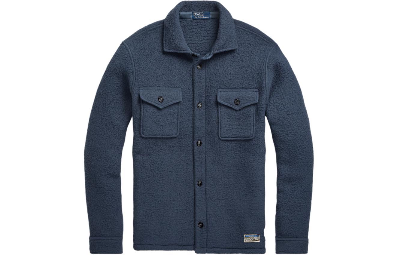 Ralph Lauren SS24 Solid Color Notched Collar Button-Up Jacket Blue MNPOWOV16823296-400