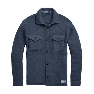 Ralph Lauren SS24 Solid Color Notched Collar Button-Up Jacket Blue MNPOWOV16823296-400