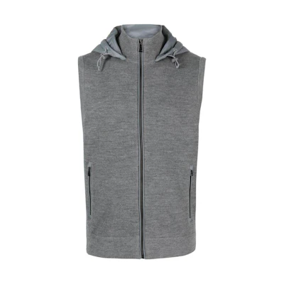 Ralph Lauren SS24 Solid Gray Sleeveless Hooded Jacket 710918118-001
