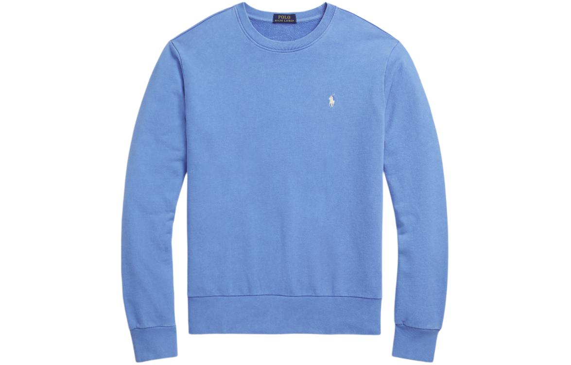 Ralph Lauren SS24 Solid Logo Embroidered Crewneck Sweatshirt Men’s Blue MNPOKNI16823464-400