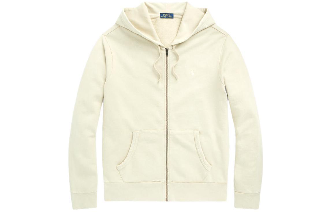 Ralph Lauren SS24 Solid Logo Embroidered Hoodie Beige Menswear MNPOKNI16823466-200