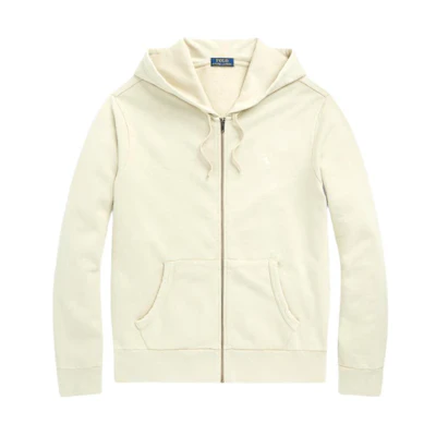 Ralph Lauren SS24 Solid Logo Embroidered Hoodie Beige Menswear MNPOKNI16823466-200