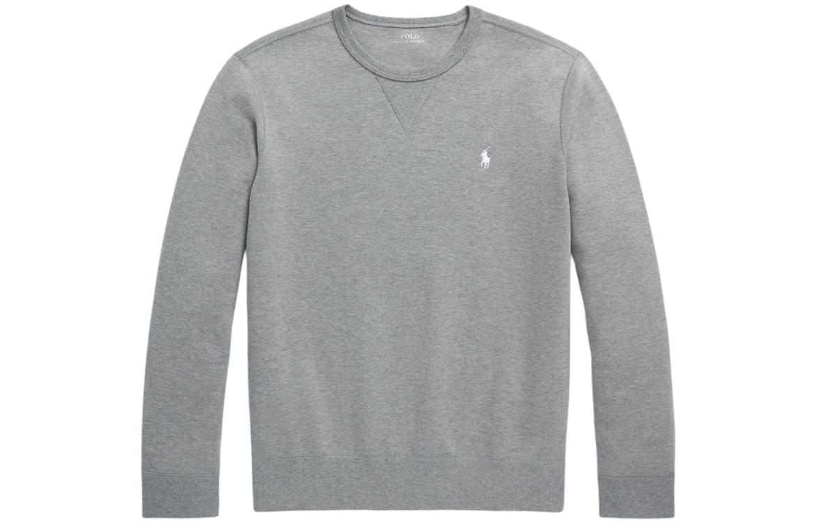 Ralph Lauren SS24 Steel Grey Embroidered Logo Crewneck Sweatshirt MNPOKNI16823445-020