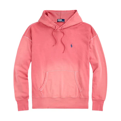 Ralph Lauren SS24 Washed Logo Embroidered Hoodie Berry Color - Casual Wear MNPOKNI16823713-600