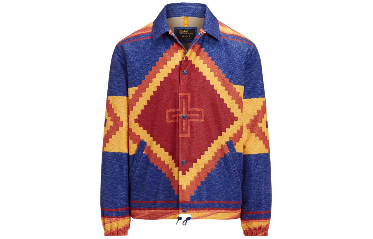 Ralph Lauren SS24 Naiomi Coach Jacket Multicolor拼接单排扣男款 MNPOOTW16021377-999