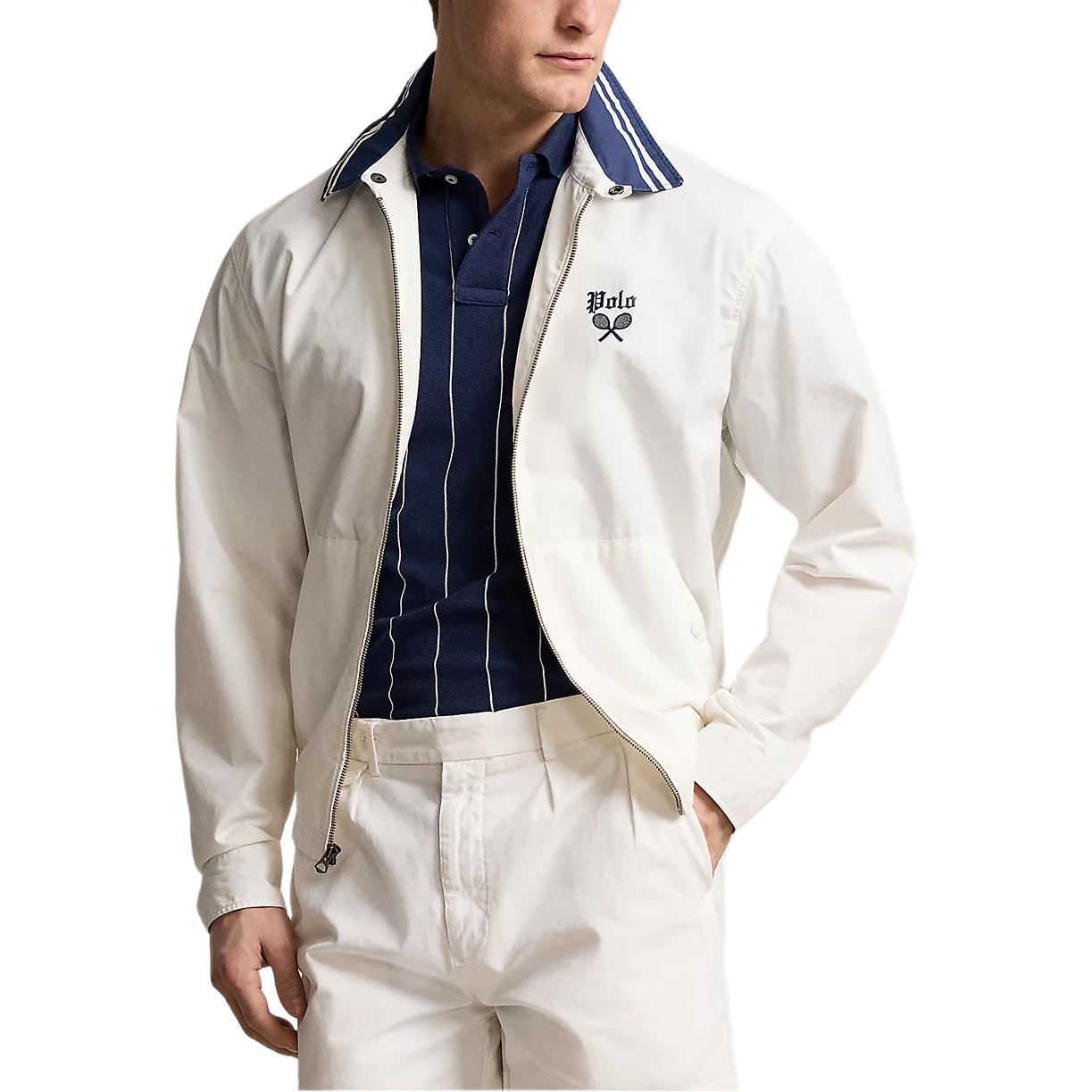 Ralph Lauren SS25 Embroidered Lettering Zip-Up Polo Jacket Fashion 710936691-001