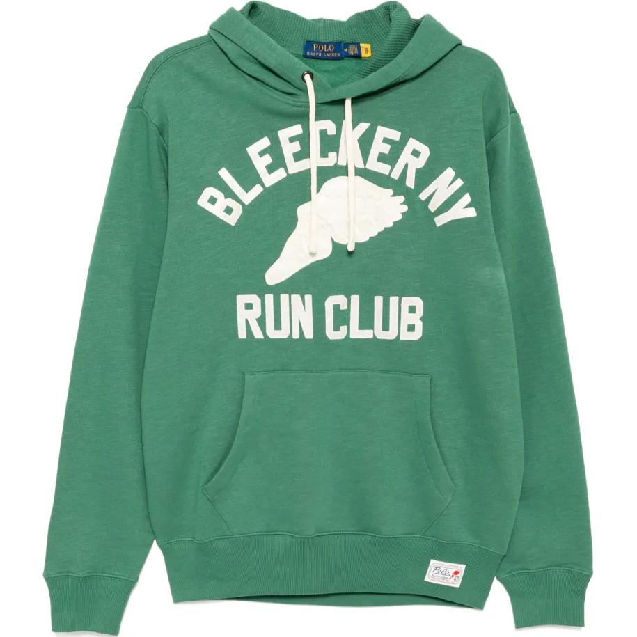 Ralph Lauren SS25 Logo Print Hoodie Fern Green Long Sleeve 710964984-002