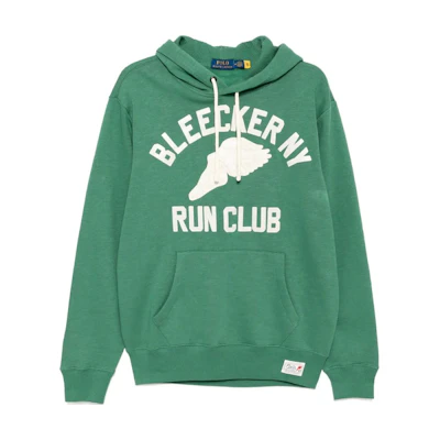 Ralph Lauren SS25 Logo Print Hoodie Fern Green Long Sleeve 710964984-002