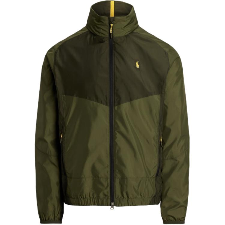 Ralph Lauren SS25 Olive Green High-Neck Zip-Up Hoodie Jacket 710955658001