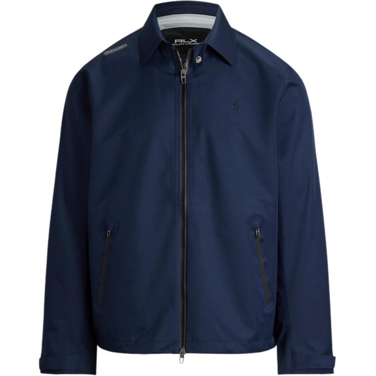 Ralph Lauren SS25 Solid Navy Zip Pocket Long-Sleeve Jacket MNXGOTW16020118- 410