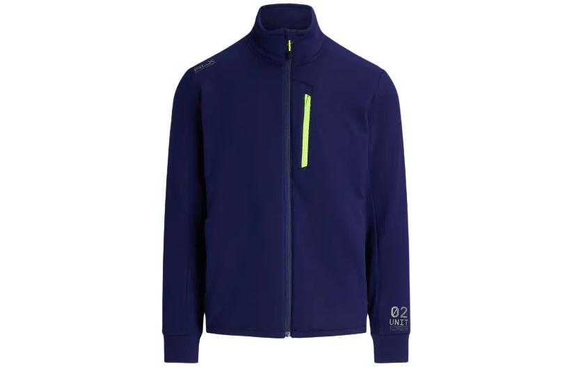 Ralph Lauren Stretch Fleece Mockneck Jacket Navy Blue Full-Zip Outerwear MNRXKNI16820-058