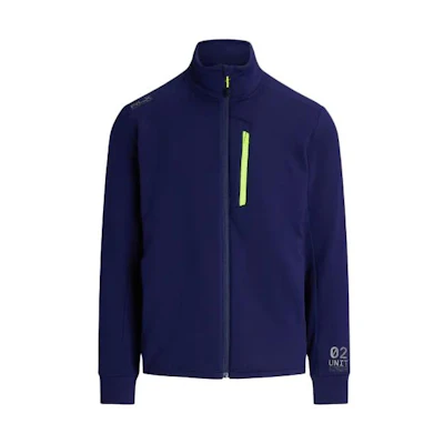 Ralph Lauren Stretch Fleece Mockneck Jacket Navy Blue Full-Zip Outerwear MNRXKNI16820-058