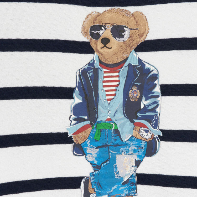 Shop Ralph Lauren Striped Bear Crewneck Sweatshirt Putih. 710909723-001
