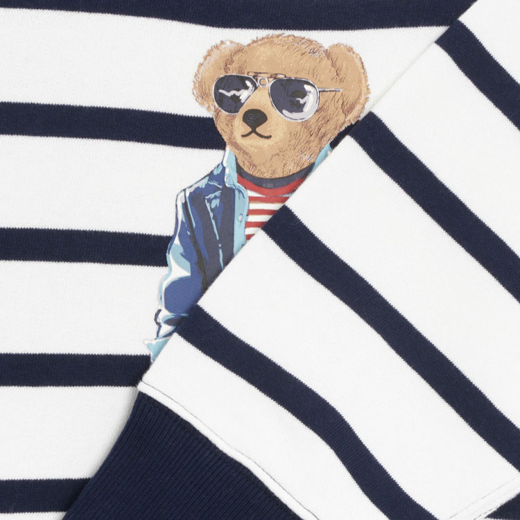 Details for Ralph Lauren Striped Bear Crewneck Sweatshirt Putih. 710909723-001