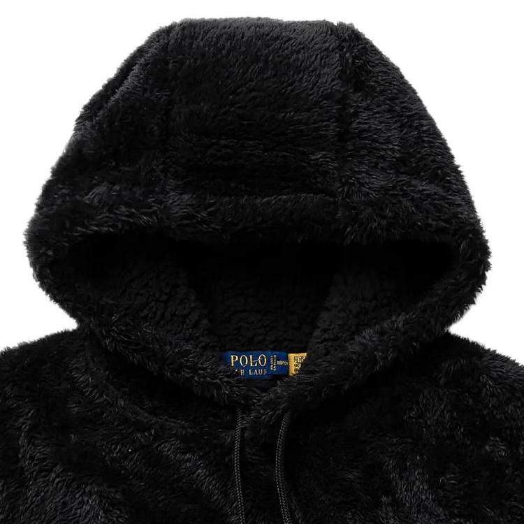 Shop 拉夫勞倫條紋Logo印花黑色連帽長袖上衣 710920251-002