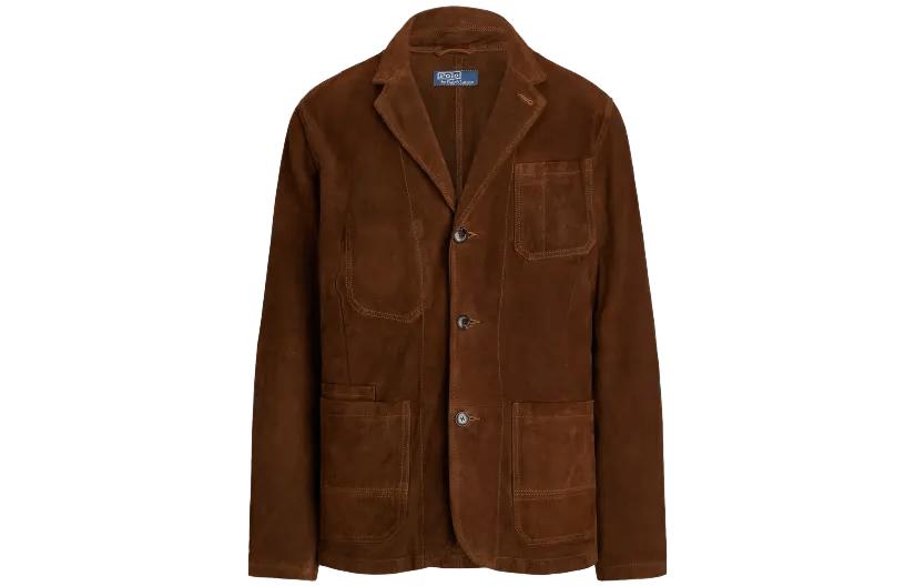 Ralph Lauren Suede Sport Coat Brown Single-Breasted Jacket MNPOOTW16021206