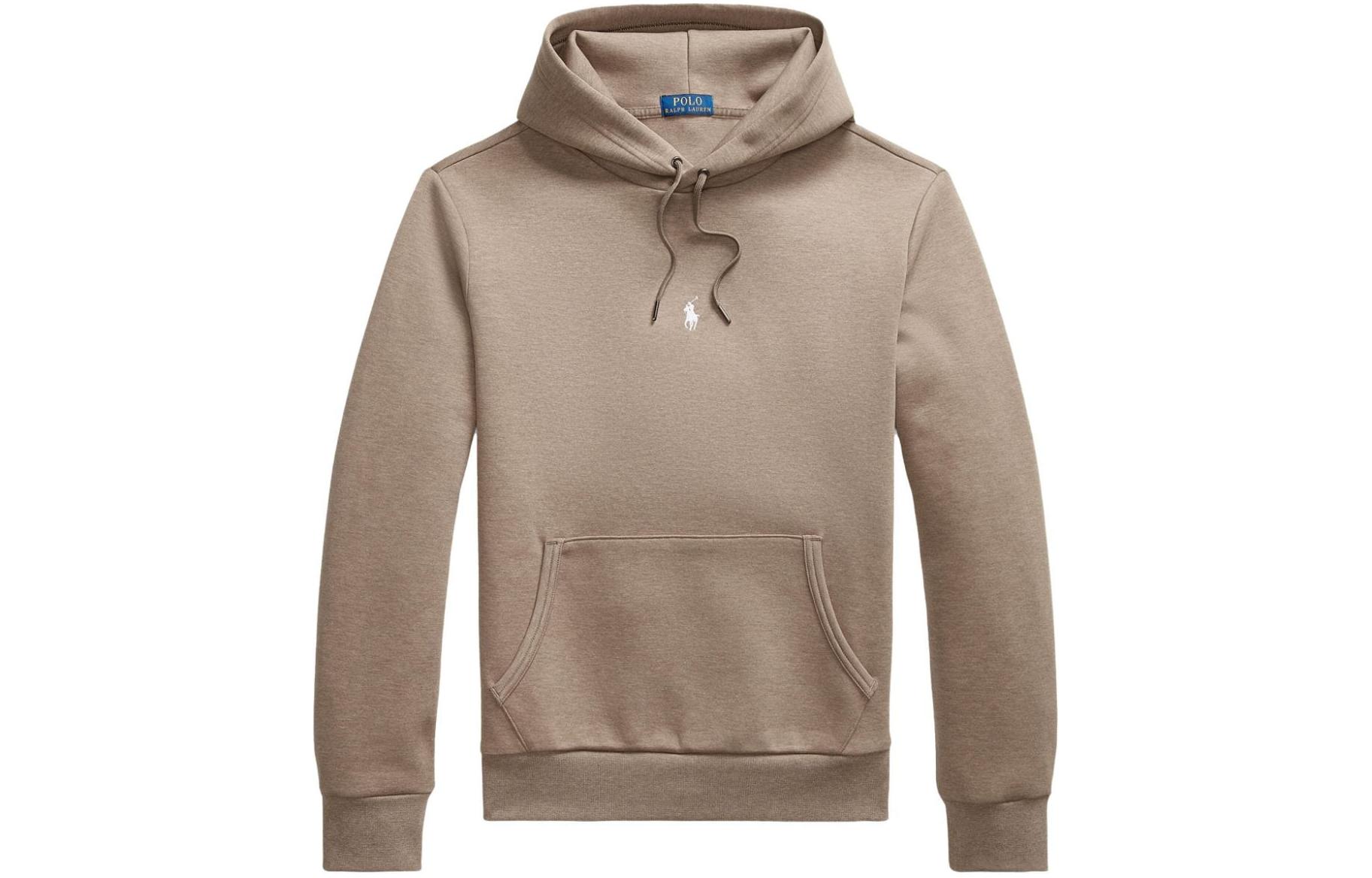 Ralph Lauren Taupe Hoodie with Logo Embroidery and Drawstring 710881506-031