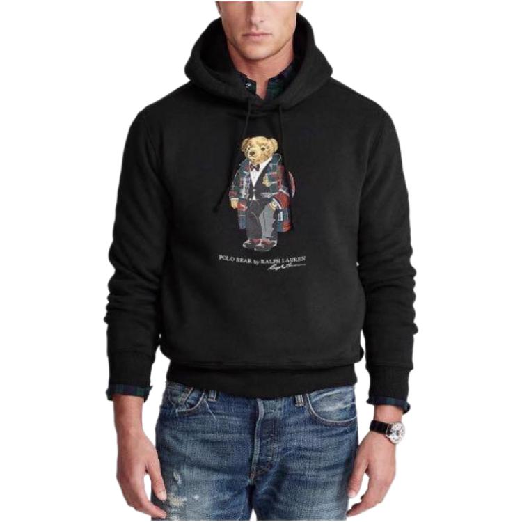 Ralph Lauren Teddy Bear Print Hoodie Black - Casualwear 710815193-001