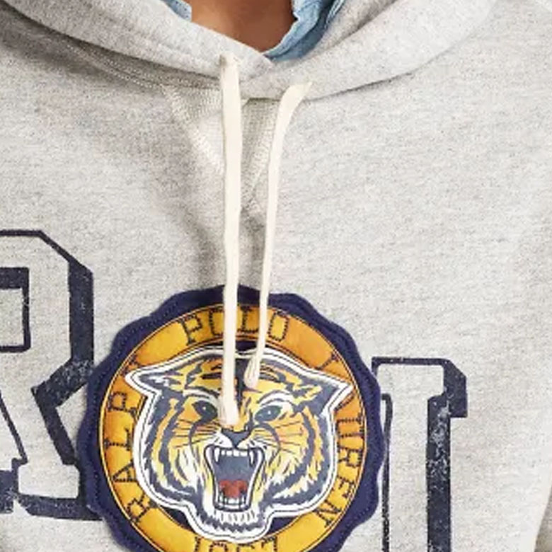 Details for 拉夫劳伦虎刺绣连帽衫胡椒灰 MNPOKNI16820754-灰色 MNPOKNI16820754-GREY