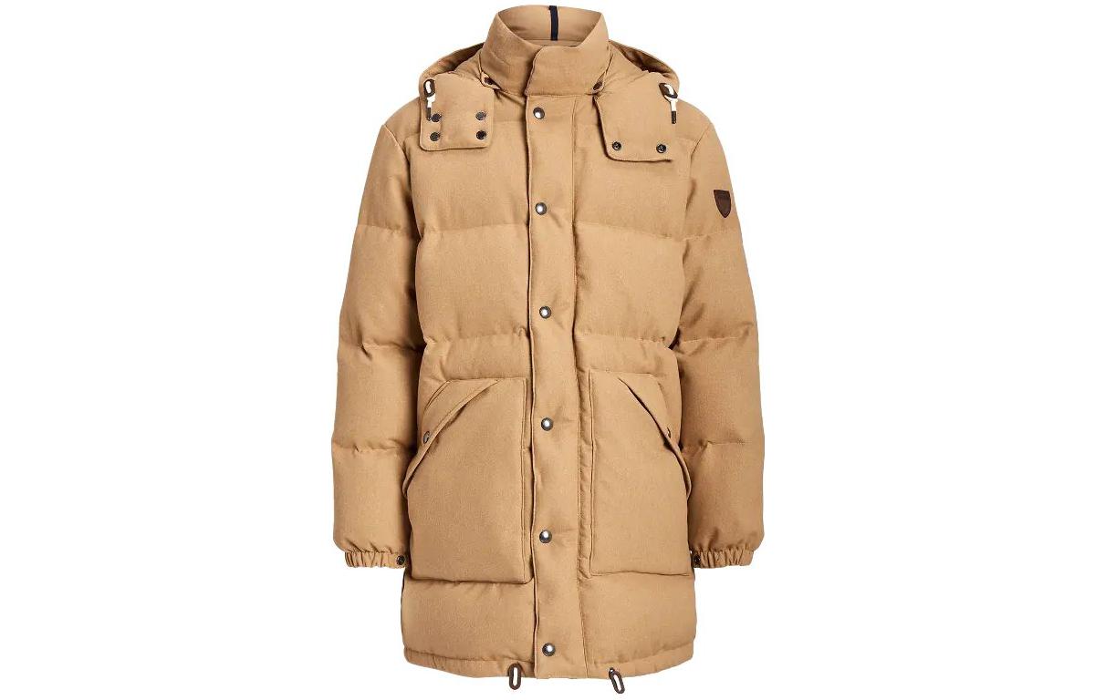 Ralph Lauren Wainwright Wool-Blend Down Coat Khaki Mid-Length Jacket MNPOOTW12820-072