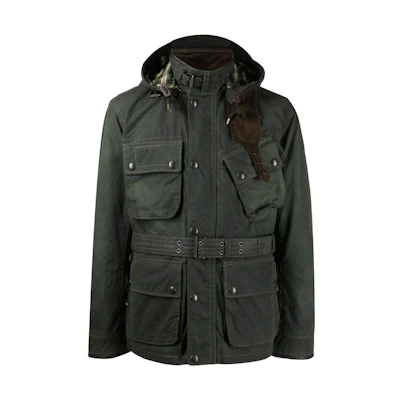 Ralph Lauren Waxed Belted Long Sleeve Jacket Military Green 710849808001TURF