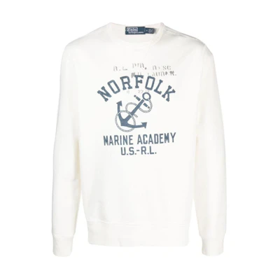 Ralph Lauren White Crewneck Pullover Long Sleeve Sweatshirt 710909946-001