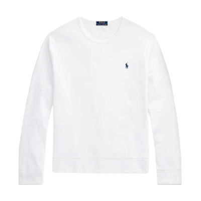 Ralph Lauren White Crewneck Sweatshirt with Embroidered Logo MNPOKNI16822888-100