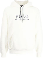 Ralph Lauren White Fleece Sweatshirt with Front Logo Embroidery 710853339-003 Ralph Lauren White Fleece Sweatshirt with Front Logo Embroidery 710853339-003