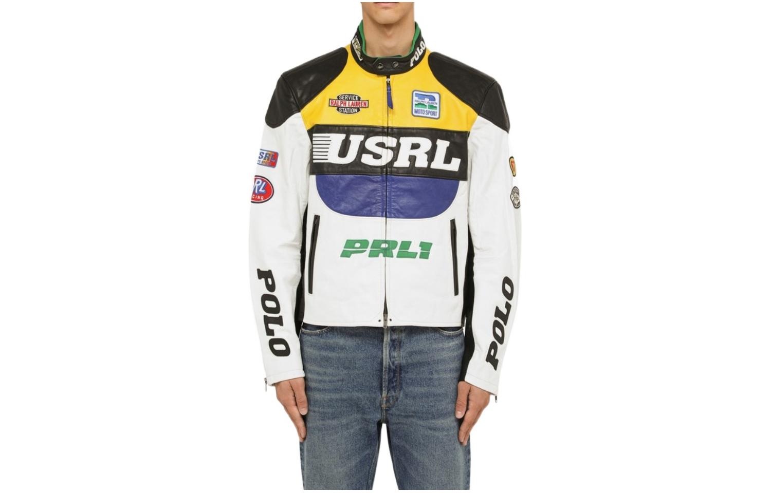 Ralph Lauren White Logo Print Zip-Up Track Jacket Long Sleeve 710923297-001