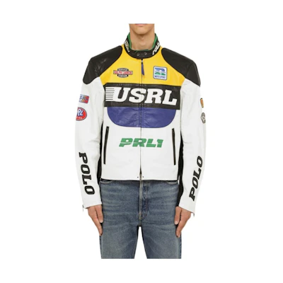 Ralph Lauren White Logo Print Zip-Up Track Jacket Long Sleeve 710923297-001