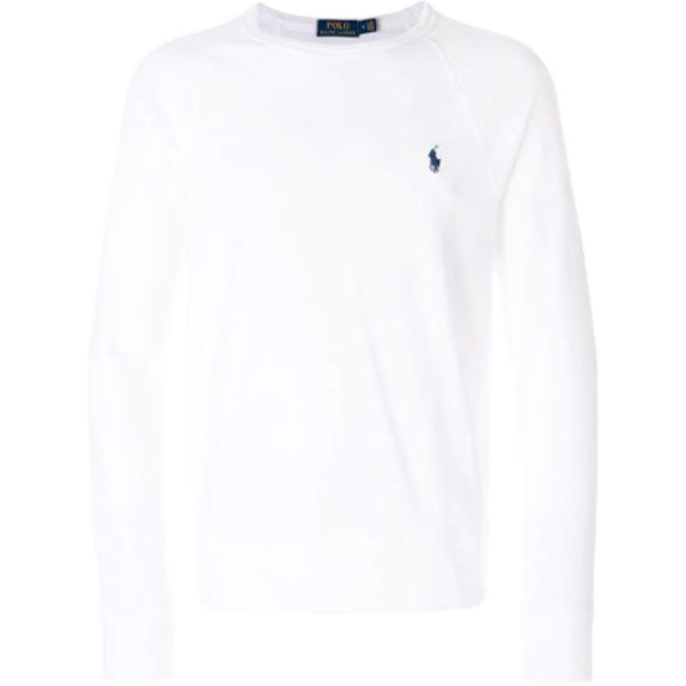 Ralph Lauren White Pullover Sweatshirt with Logo Embroidery 710644952011-011
