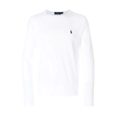 Ralph Lauren White Pullover Sweatshirt with Logo Embroidery 710644952011-011