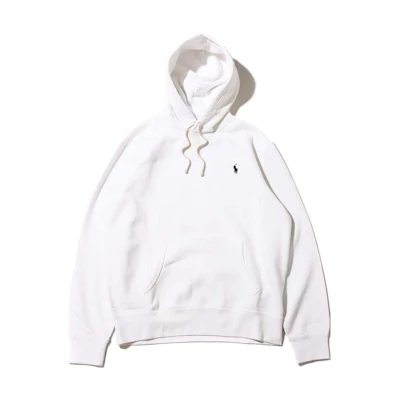 Ralph Lauren White Relaxed Fit Hoodie with Drawstring kni16820353-100