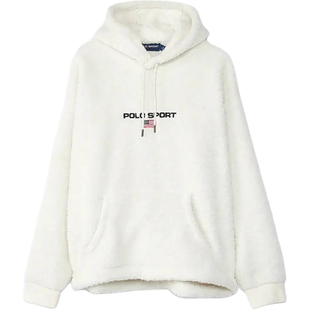 Ralph Lauren White Solid Color Casual Oversized Hoodie 710921355-002