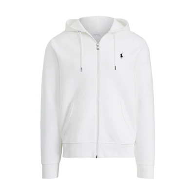 Ralph Lauren White Zip Hoodie with Embroidered Logo 710652313-017