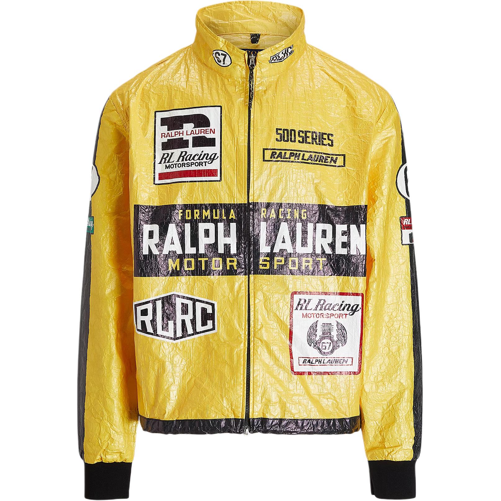 Ralph Lauren Yellow Racer Printed Pleated Jacket 710970588-001