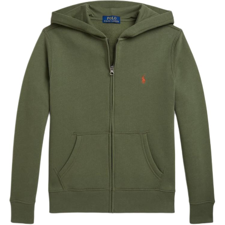 Ralph Lauren Youth FW25 Logo Fleece Hoodie Full-Zip Jacket 323799360-053