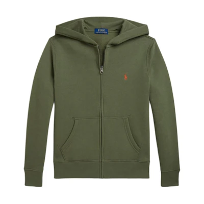 Ralph Lauren Youth FW25 Logo Fleece Hoodie Full-Zip Jacket 323799360-053