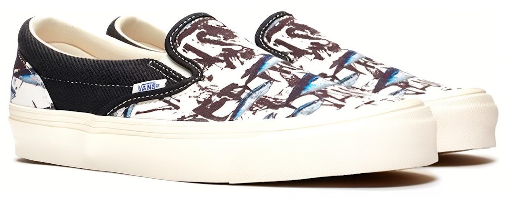 Ralph Steadman x Vans OG Classic Slip-On LX 'Blue Tuna' VN0A45JKVQM Order Ralph Steadman x Vans OG Classic Slip-On LX 'Blue Tuna' VN0A45JKVQM