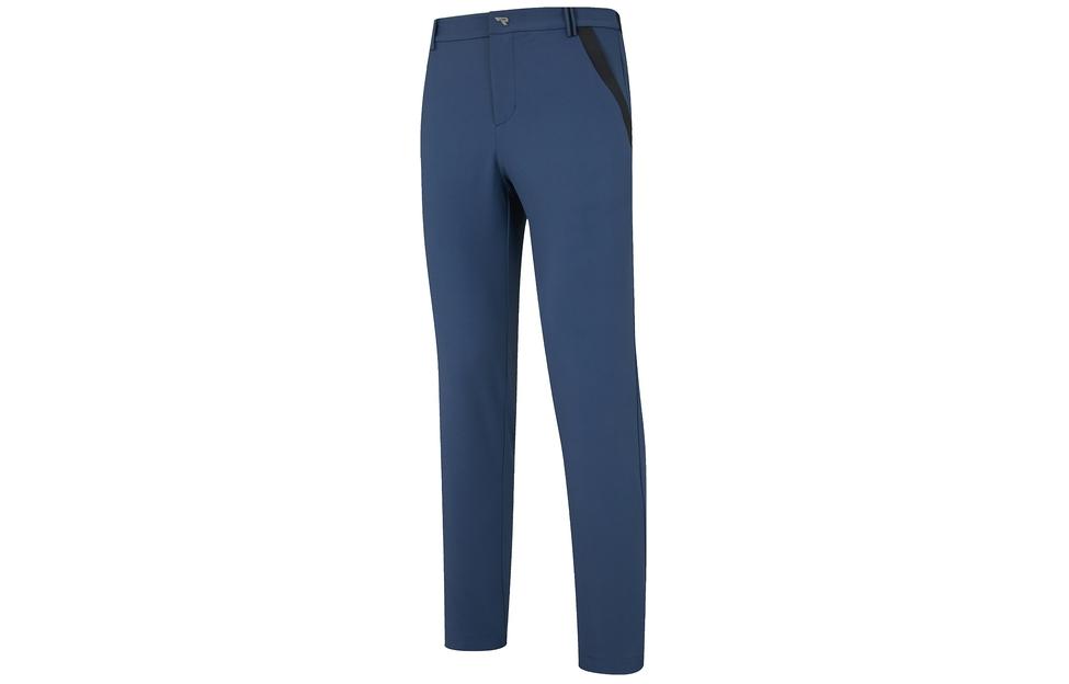RAPIDO  Blue Mid-Rise Straight Casual Golf Pants with Zipper Comfort. CN4221Z23