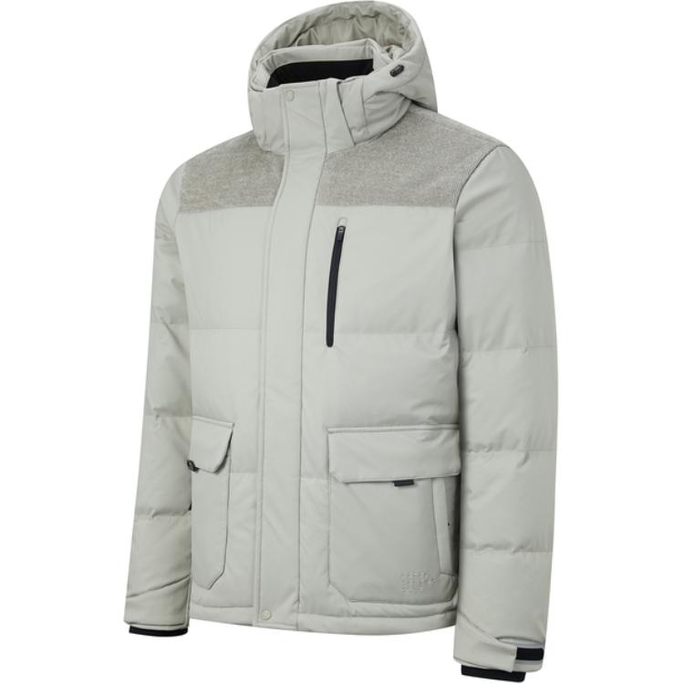 RAPIDO  Khaki Detachable Hood Colorblock Down Jacket Outdoor Style CN3938O35