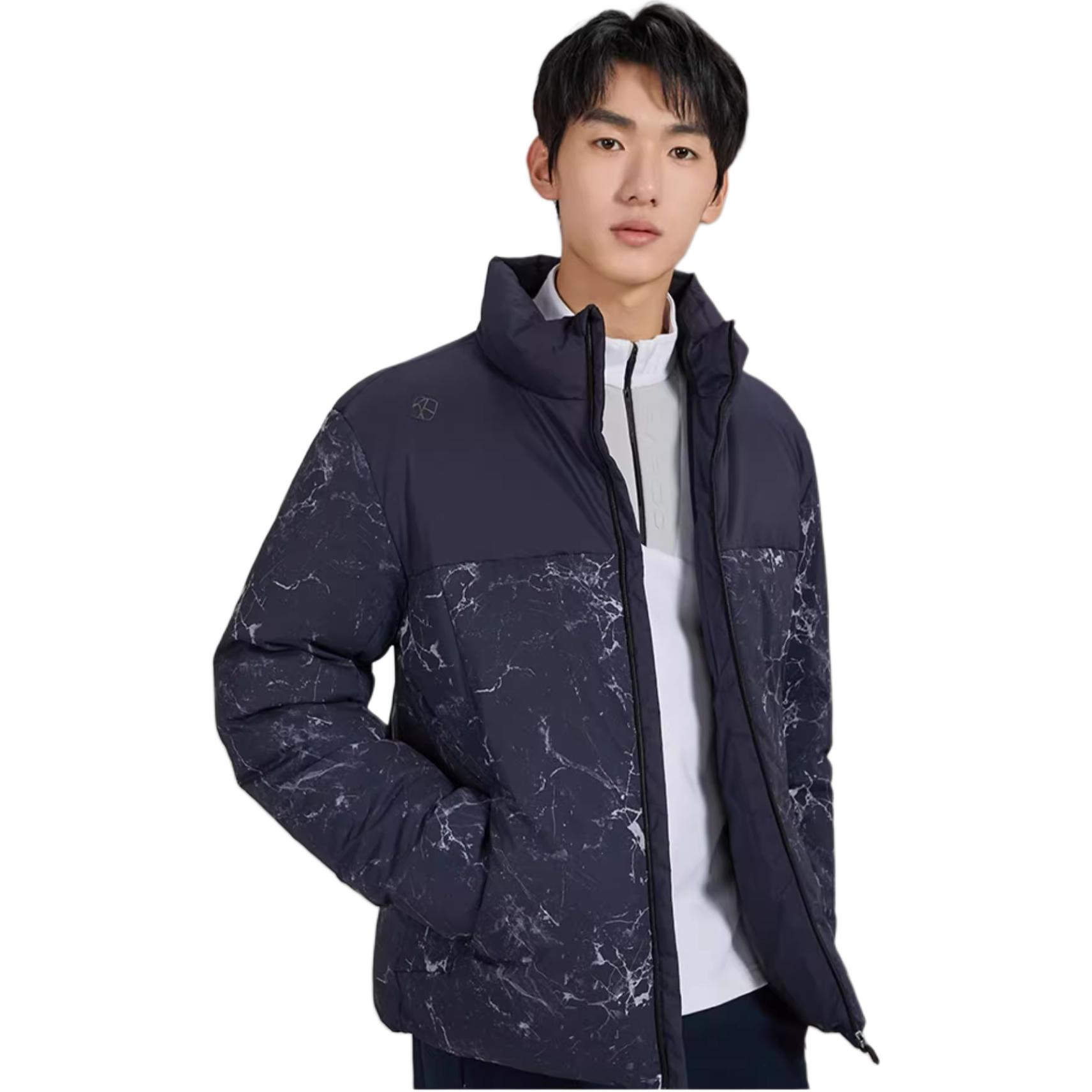 Shop RAPIDO  Stylish Printed Puffer Jacket - Indigo Blue CN3X38X10