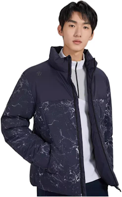 RAPIDO Stylish Printed Puffer Jacket - Indigo Blue CN3X38X10 Shop RAPIDO Stylish Printed Puffer Jacket - Indigo Blue CN3X38X10