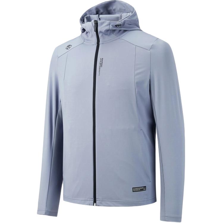 RAPIDO Blue Hoodie Jacket with Solid Color and Letter Print Design CN2776G03