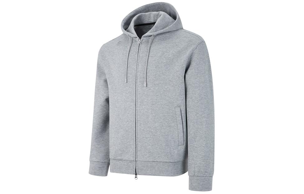 RAPIDO Casual Loose Fit Logo Zip-Up Hoodie Jacket - Gray CN3876A50