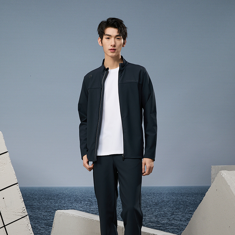 RAPIDO Navy Blue Zip-Up Letter Print Long-Sleeve Jacket CN4276G04 圖 3